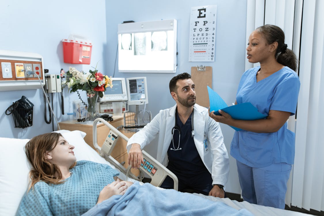  A patient in a hospital room