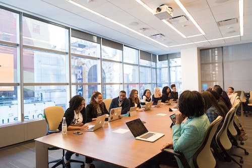 Meeting ongoing in a conference room