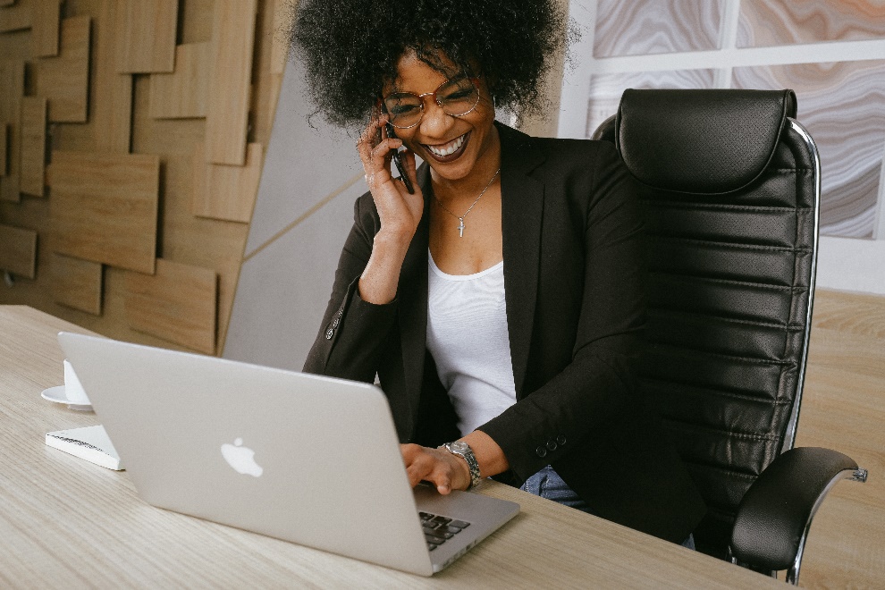 Woman using a laptop