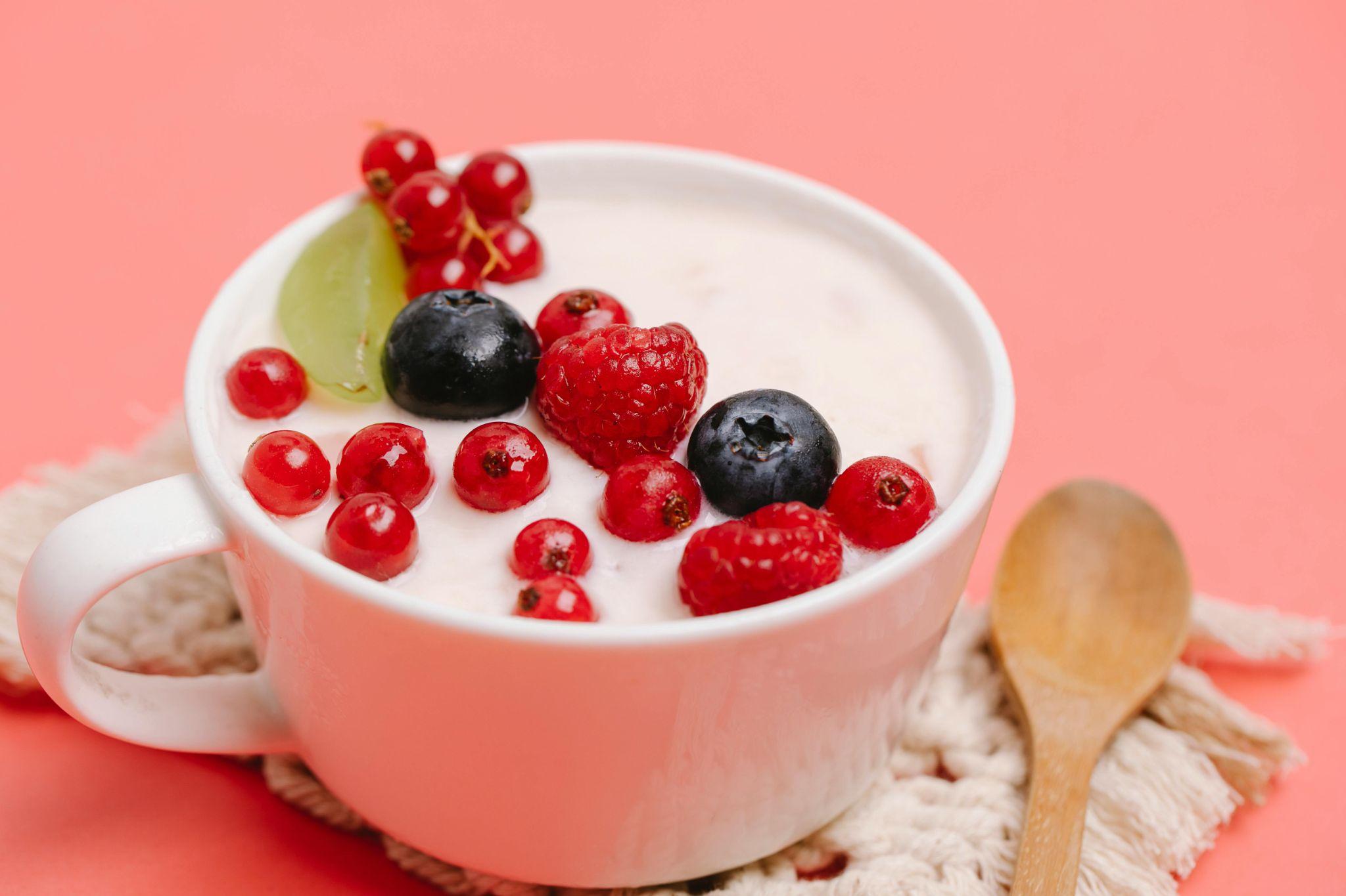 A bowl of yogurt 