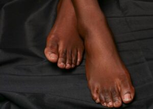 Close-up shot of a person’s feet