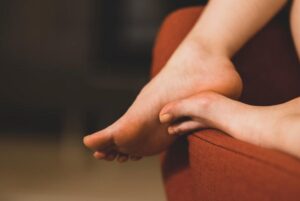 A person with clean feet.