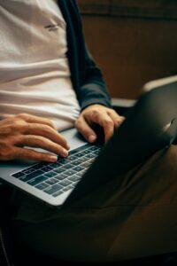 A man working on a laptop