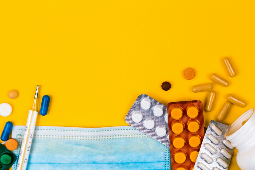 Pills and a thermometer