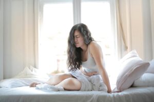 A person experiencing stomach pain